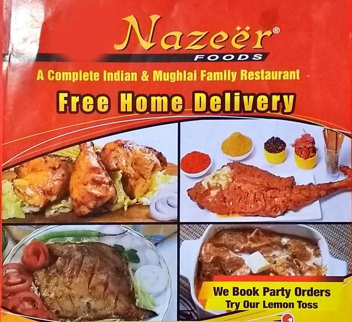 Nazeer Foods Menu and Price List for Abul Fazal Enclave Part 1, New