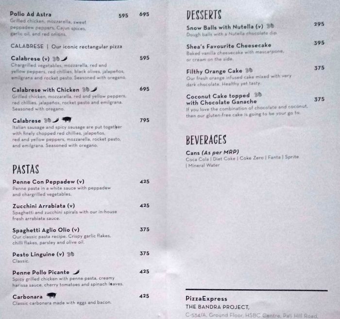 menu