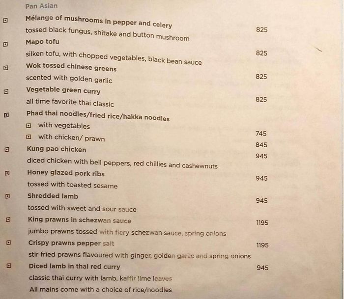 menu