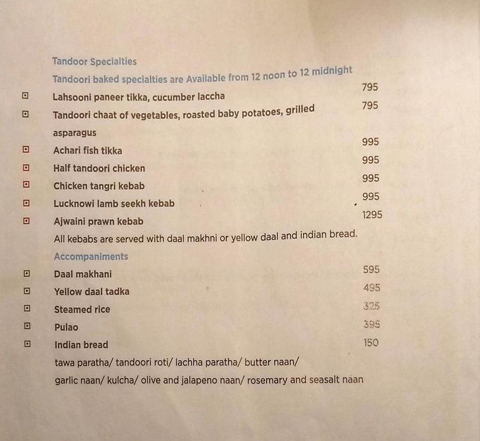 menu