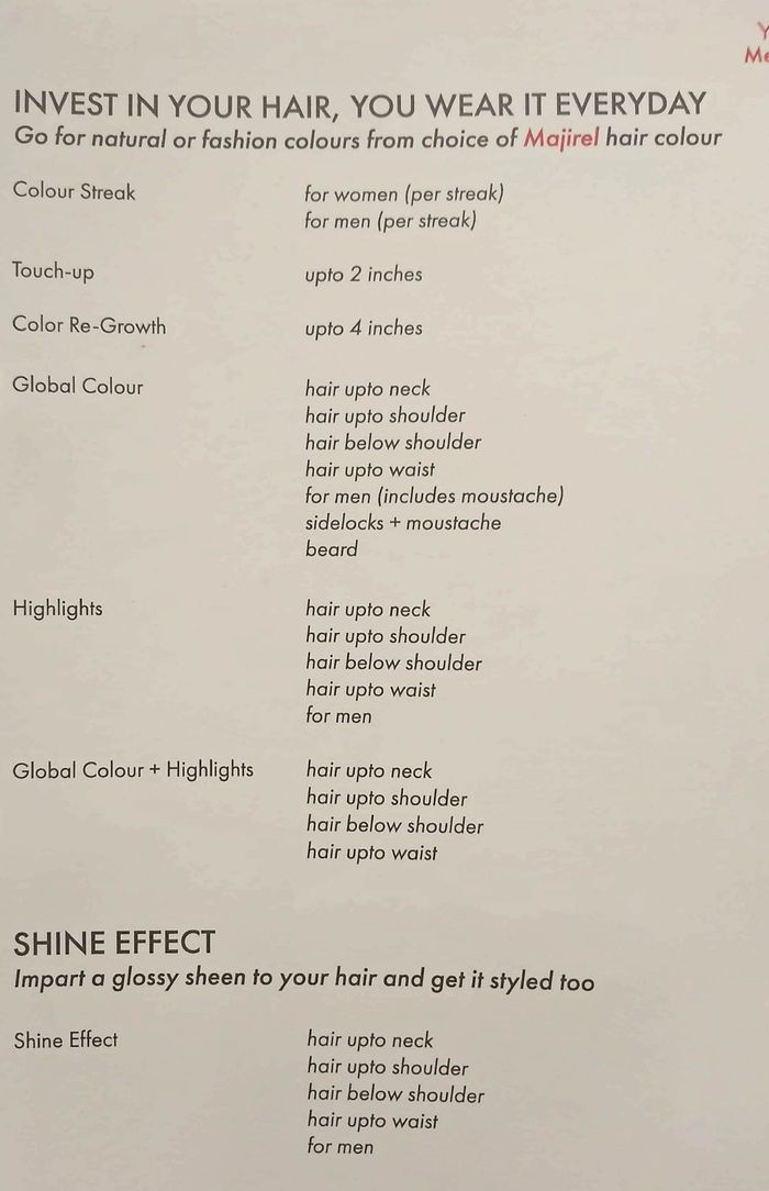 Enrich Salon Menu And Price List For Nerul, Navi Mumbai | atelier-yuwa