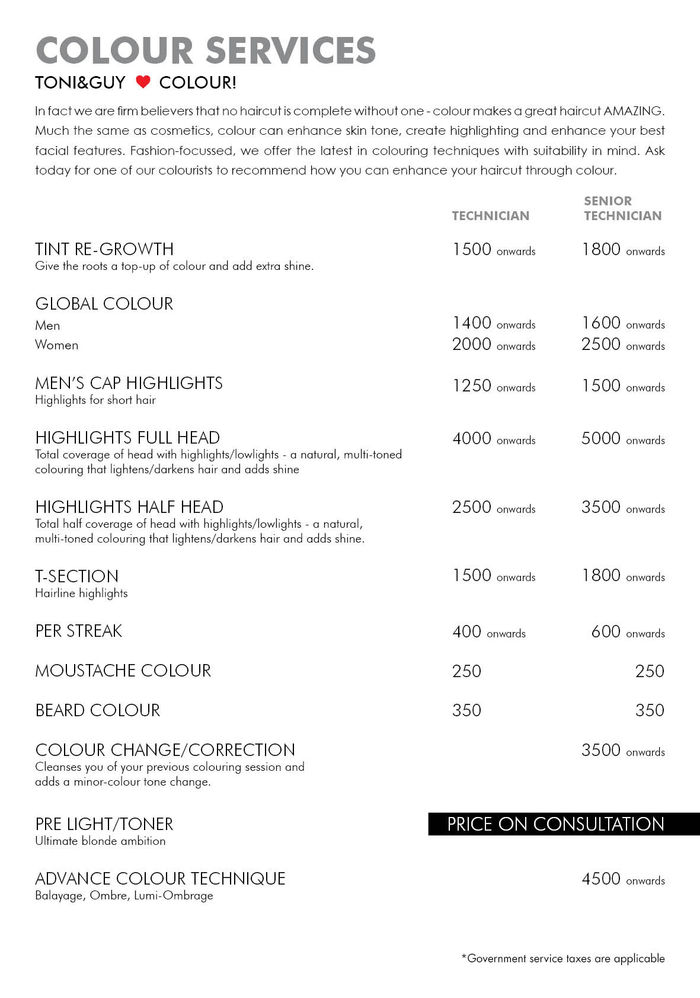 Toni Guy Packages And Price List For Palavakkam Chennai Nearbuy Com