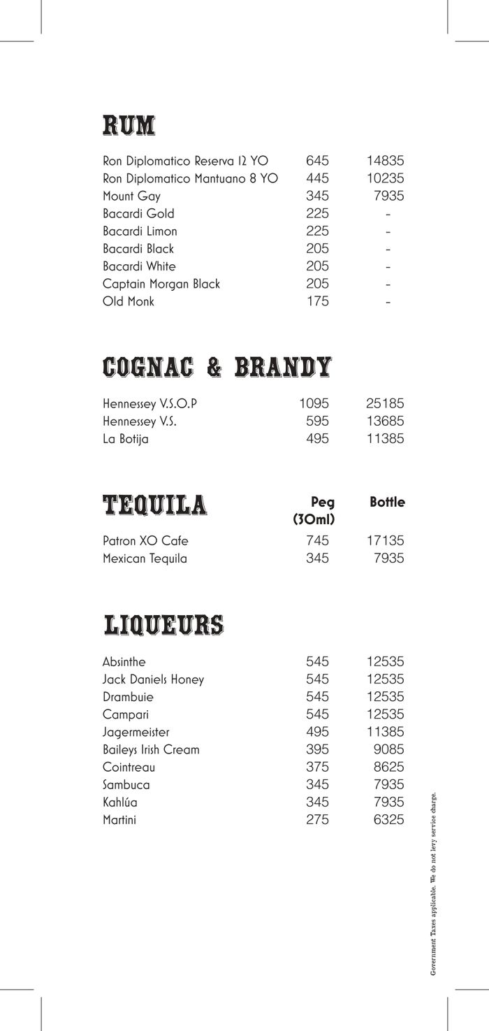 menu