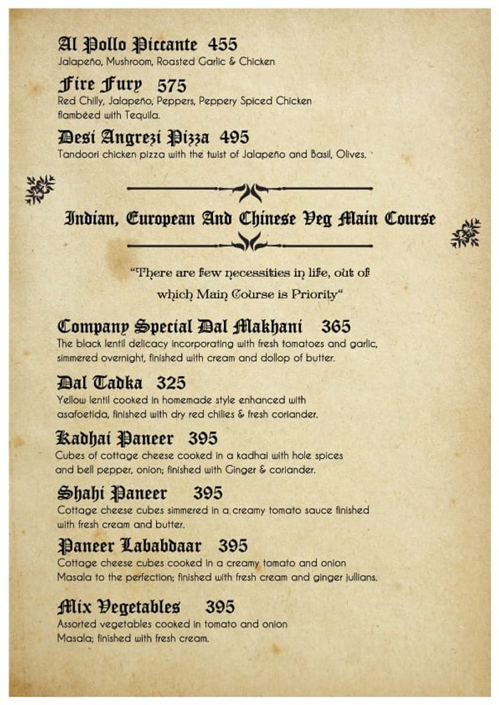 menu