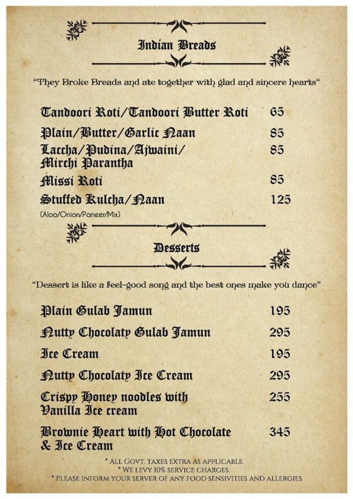 menu
