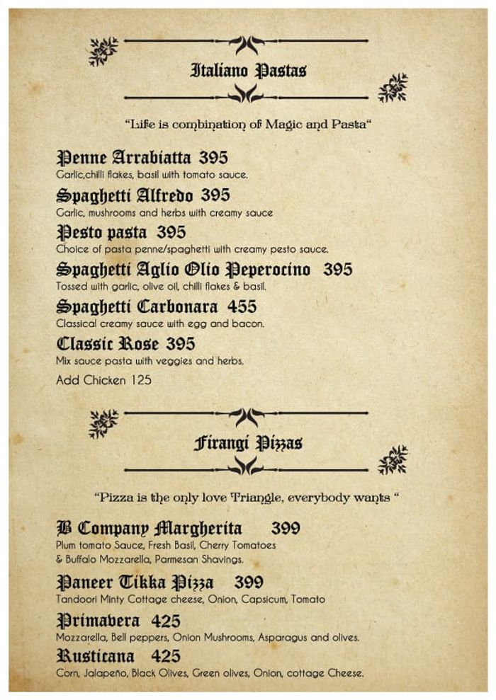 menu