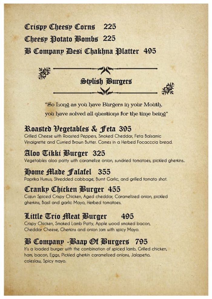 menu