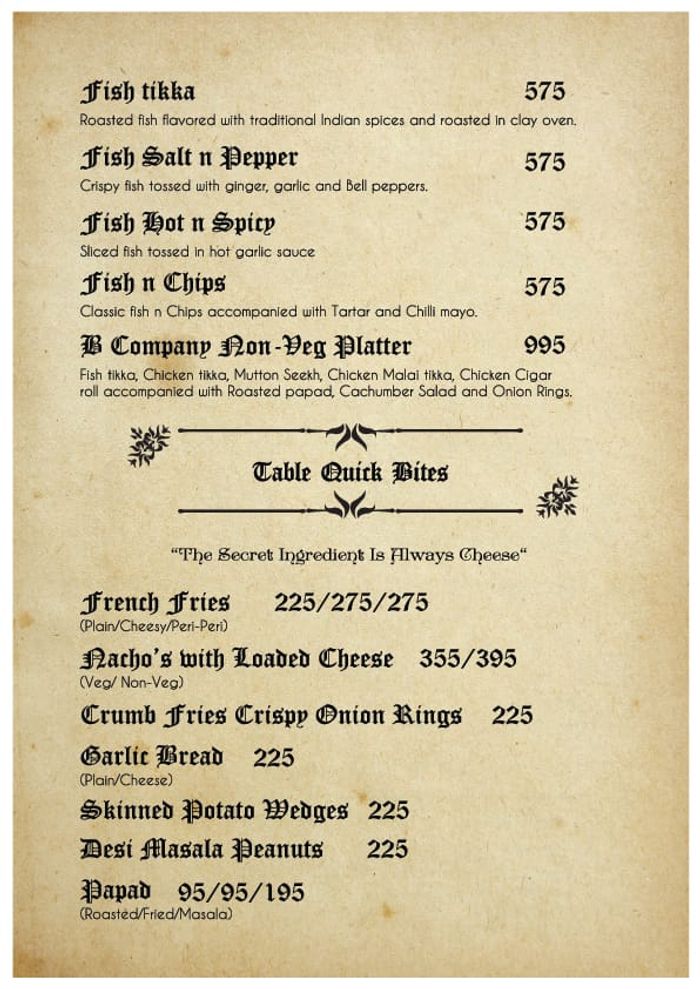 menu