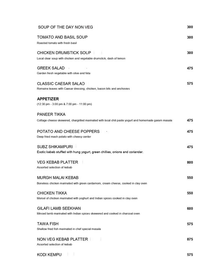menu