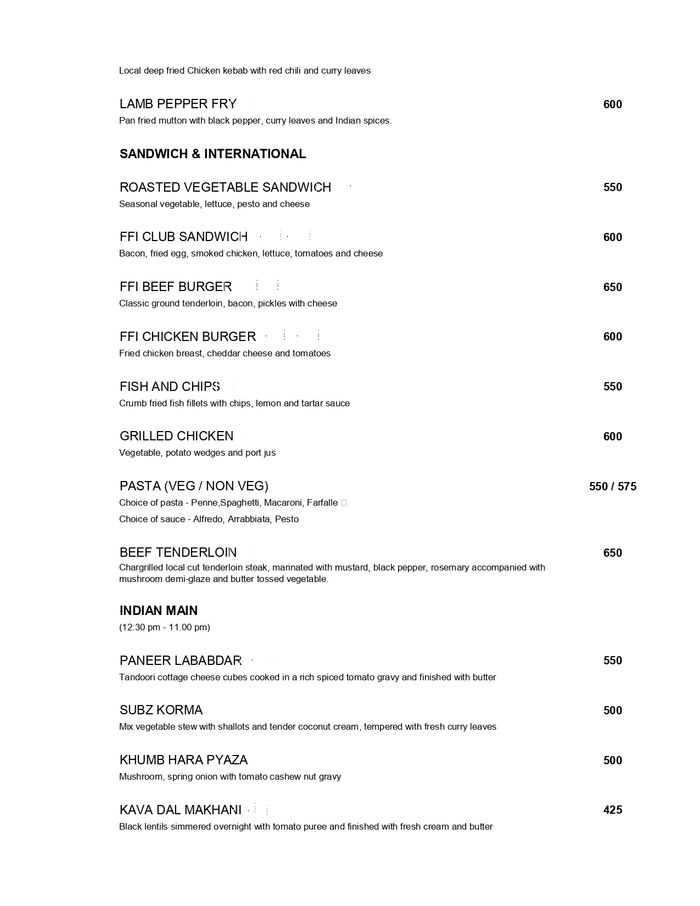 menu