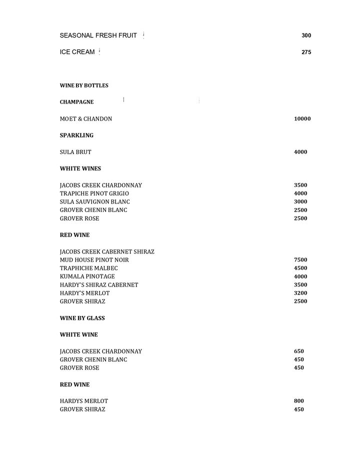menu