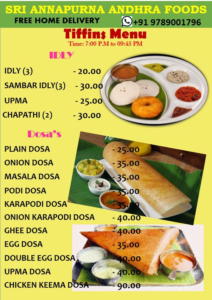 menu foods price list