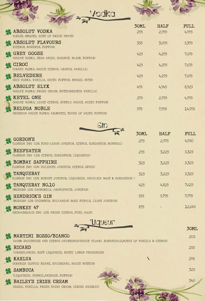 menu