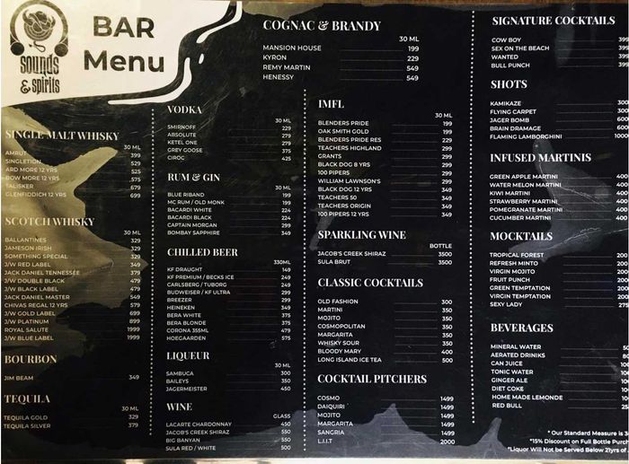 menu